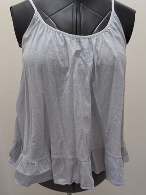 MISSLOOK Light Gray Spaghetti Strap Ruffle Hem Camisole